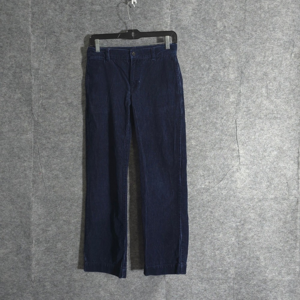 Polo Ralph Lauren Girl's Corduroy Pants Size 14 Blue Wide Leg Youth Pony Logo